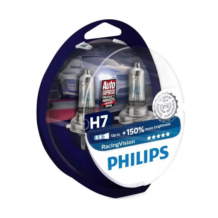 philips racingvision h7 car headlight bulbs twin powerbulbs eu