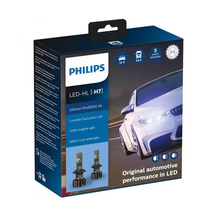 oversvømmelse deres Pogo stick spring Philips Ultinon Pro9000 LED H7 | Twin Headlight Bulbs | PowerBulbs US