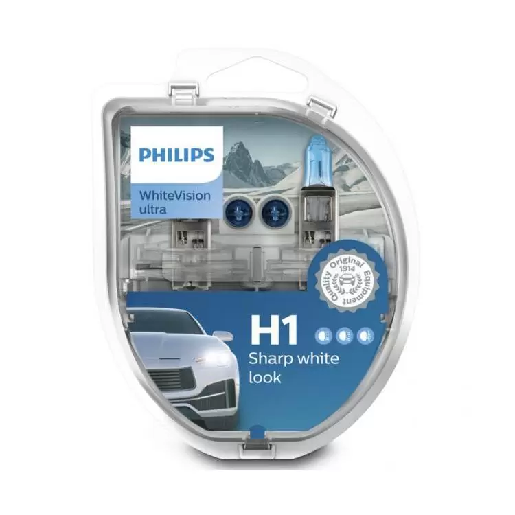 Philips 12V H7 White Vision Ultra +60% Brighter Upgrade - Twin