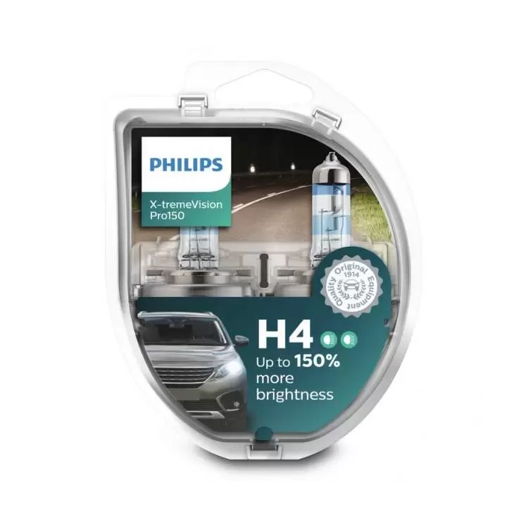 Philips X-tremeVision Pro150 9003 (HB2/H4), Twin Headlight Bulbs