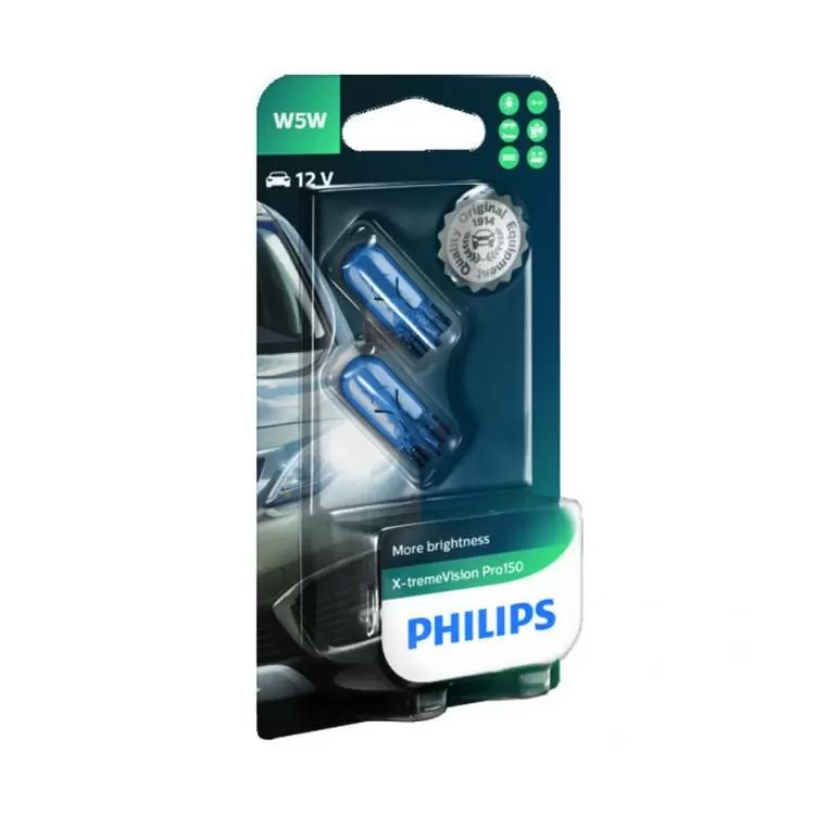 Philips X-tremeVision Pro150 W5W, Twin Headlight Bulbs