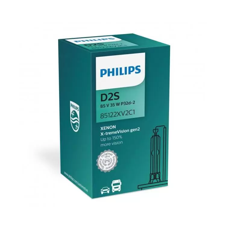 Philips X-tremeVision D2S Headlight 150% more light Xenon Bulb 85122XV2C1 Single