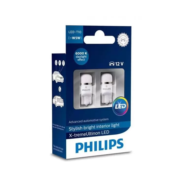 Philips X-tremeUltinon LED W5W 6000K Bulbs (Twin)