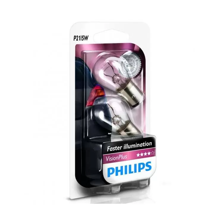 Philips Vision Plus P21/5W Car Tail/Brake Lights